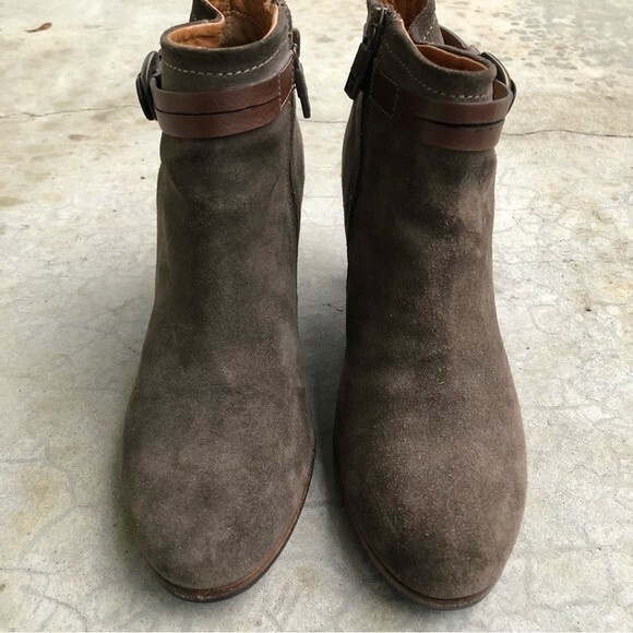 Alberto Fermani Suede Ankle Boots Booties Heeled Brown Taupe Euro 37 - Picture 3 of 6